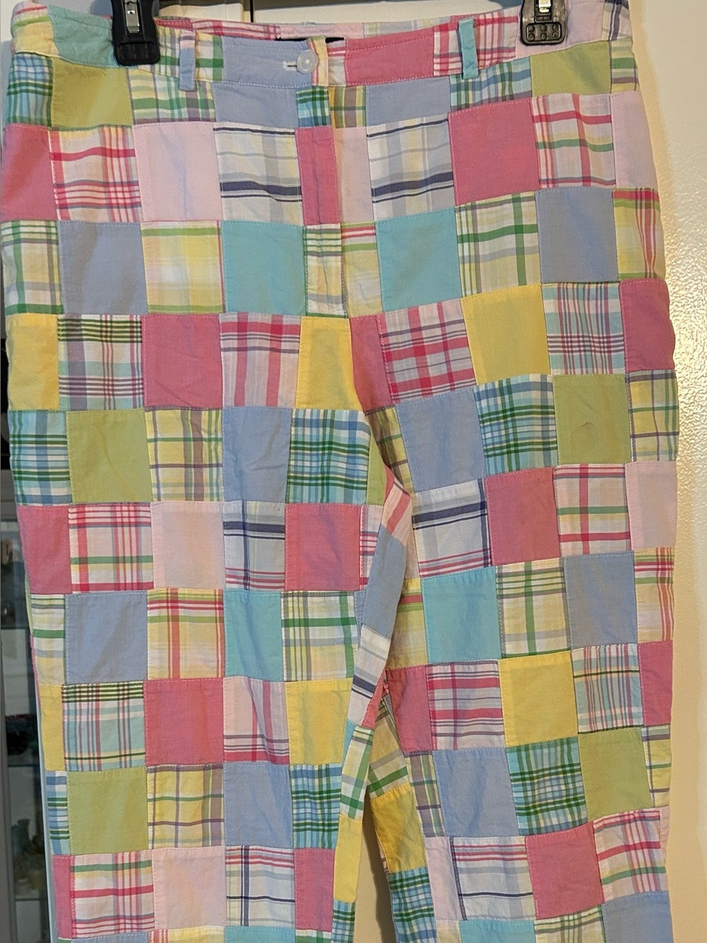 Brooks Brothers 365 Patchwork/Madras
Cotton Plaid Pants Size 12 Preppy Pastel